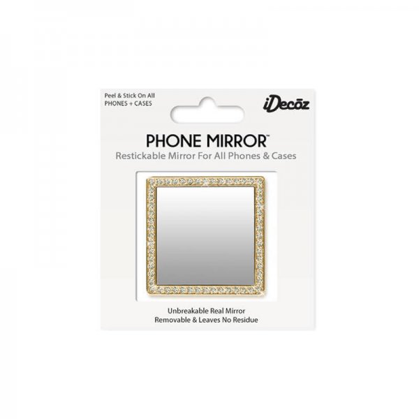 iDecoz Phone Mirror Gold Crystals