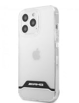 AMG iPhone 13 Pro Max Deksel Electroplated Horizontal Stripes Hvit Transparent