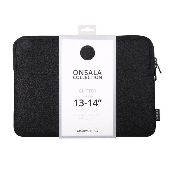 Onsala Sleeve Laptop Deksel Glitter 14" Svart