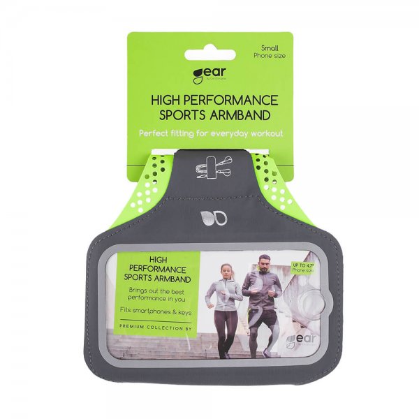 Gear Sportarmbånd Premium Small 5" Grå/Gul