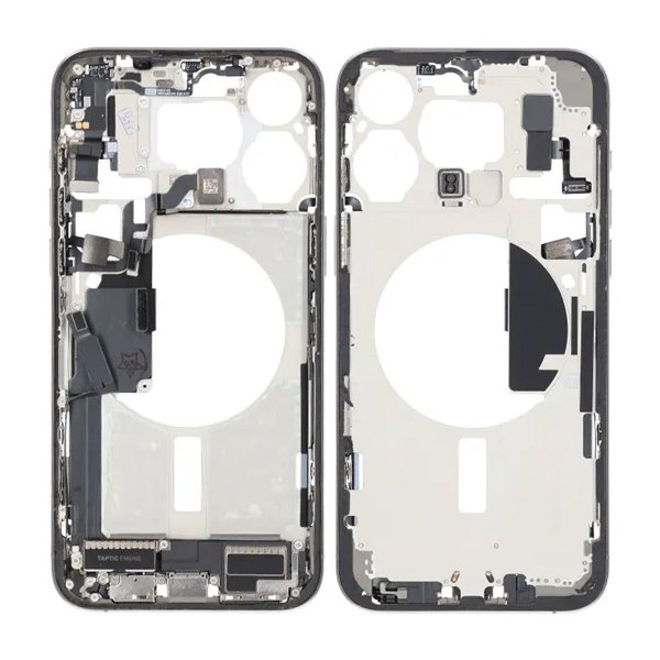 Midtramme med smådeler for iPhone 15 Pro Max - Naturlig Titan OEM