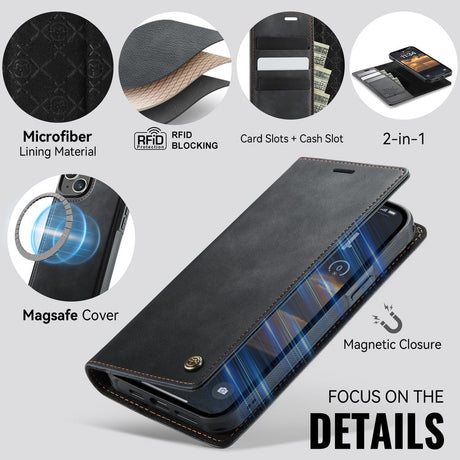 CaseMe iPhone 14 Plus/iPhone 15 Plus Etui C49 Series Svart
