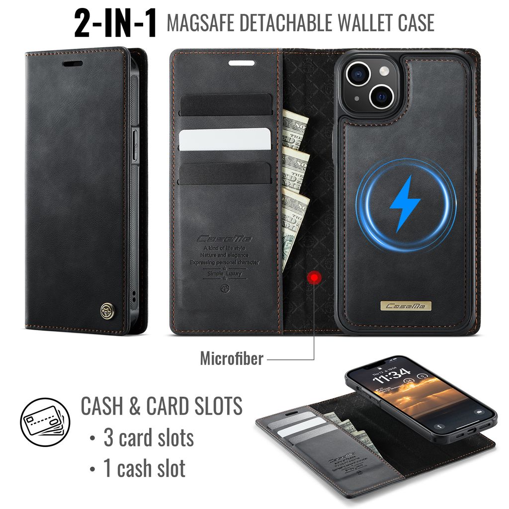 CaseMe iPhone 14 Plus/iPhone 15 Plus Etui C49 Series Svart