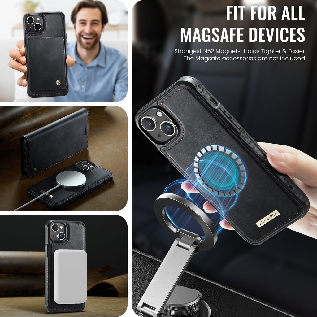 CaseMe iPhone 14 Plus/iPhone 15 Plus Etui C49 Series Svart