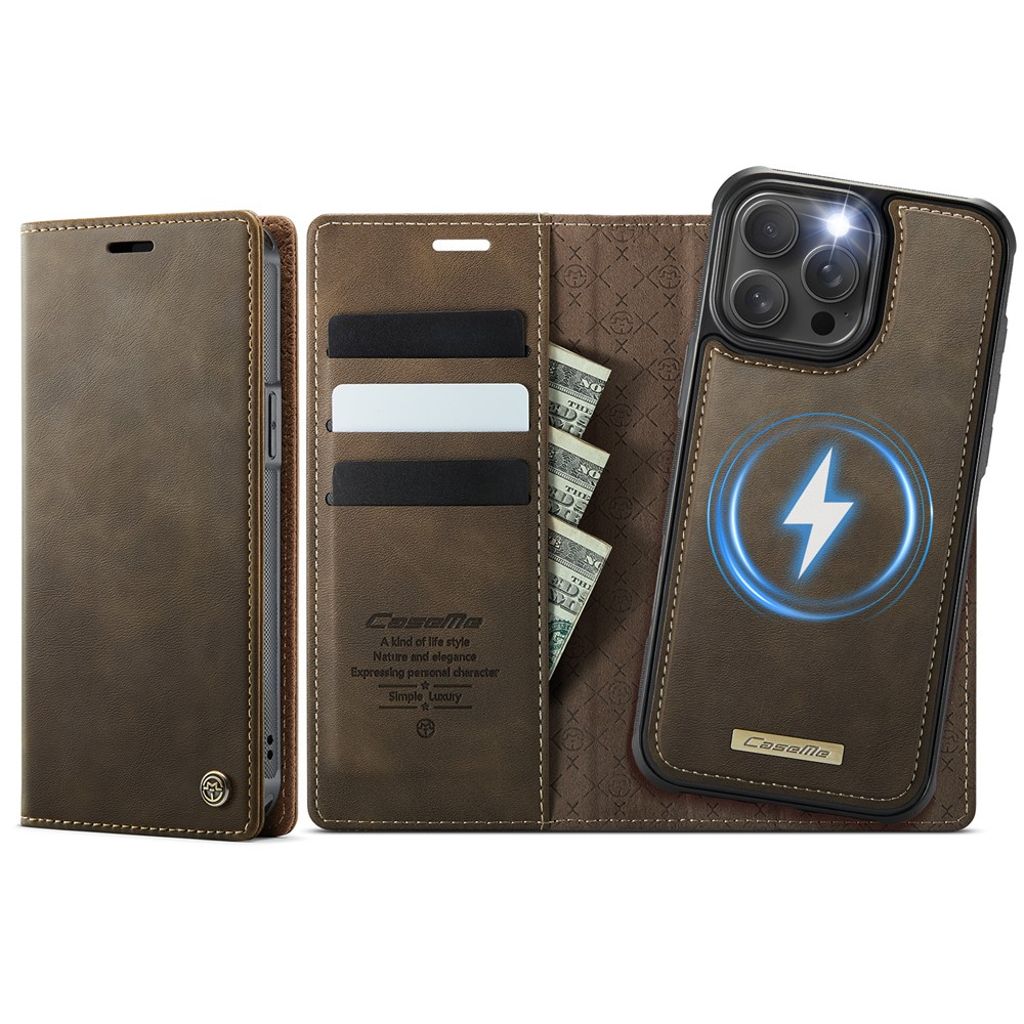 CaseMe iPhone 15 Pro Max Etui C49 Series Brun