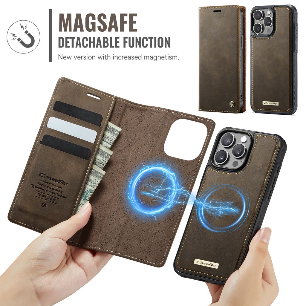 CaseMe iPhone 15 Pro Max Etui C49 Series Brun