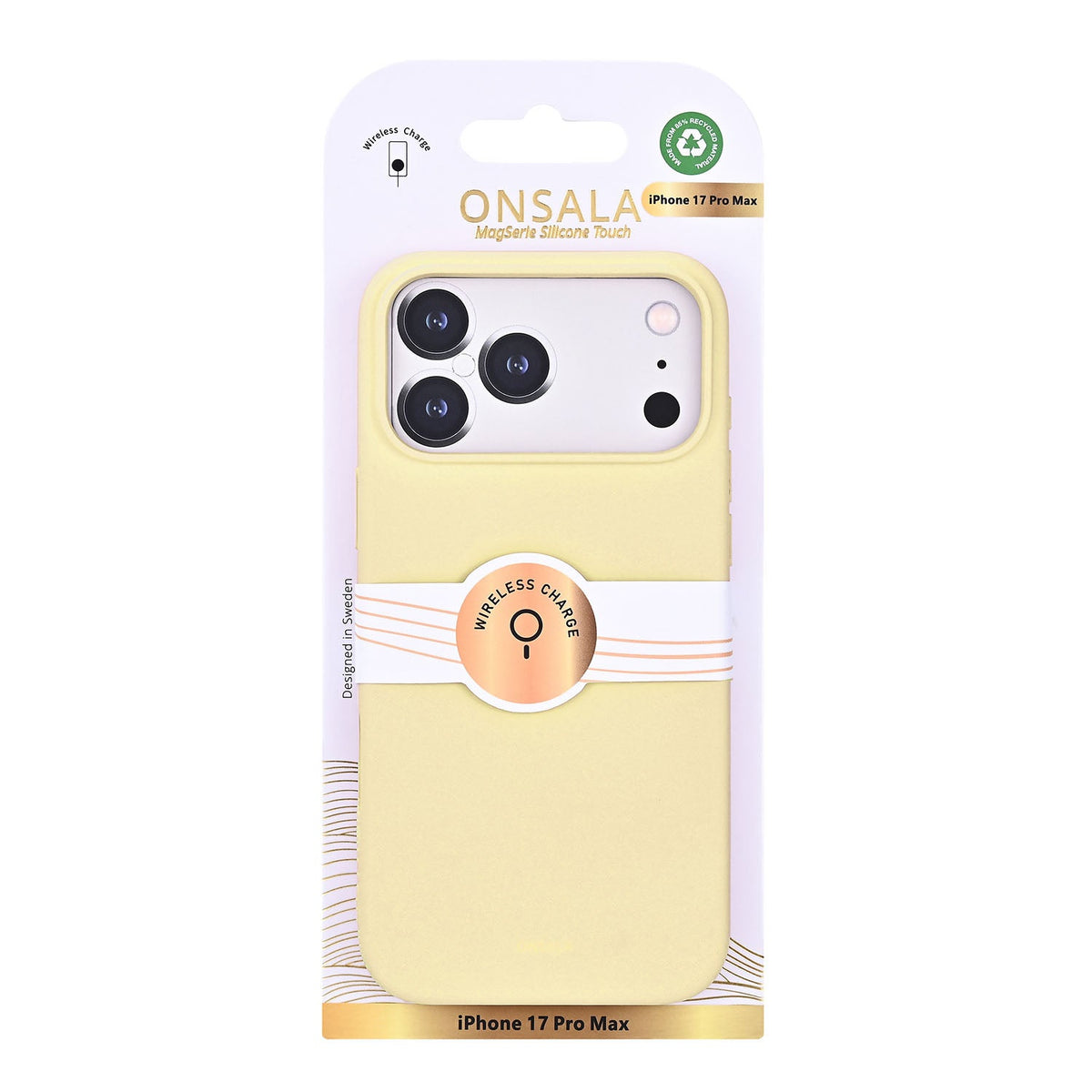 Onsala iPhone 17 Pro Max/iPhone 18 Pro Max Deksel Silikonfølelse Lemon