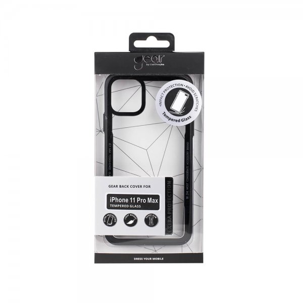Gear iPhone 11 Pro Max Deksel Herdet glass Klar Svart