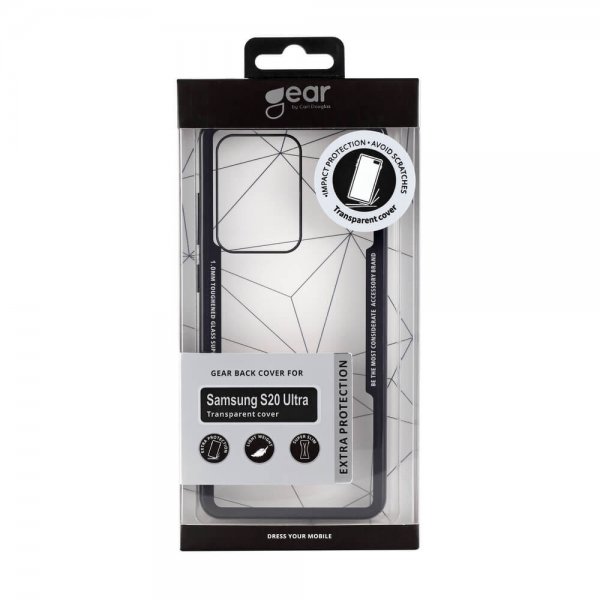 Gear Samsung Galaxy S20 Ultra Deksel Herdet glass Klar Svart