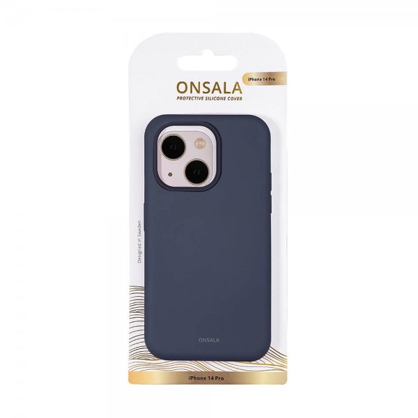 Onsala iPhone 14 Pro Deksel Silikon Dark Blue