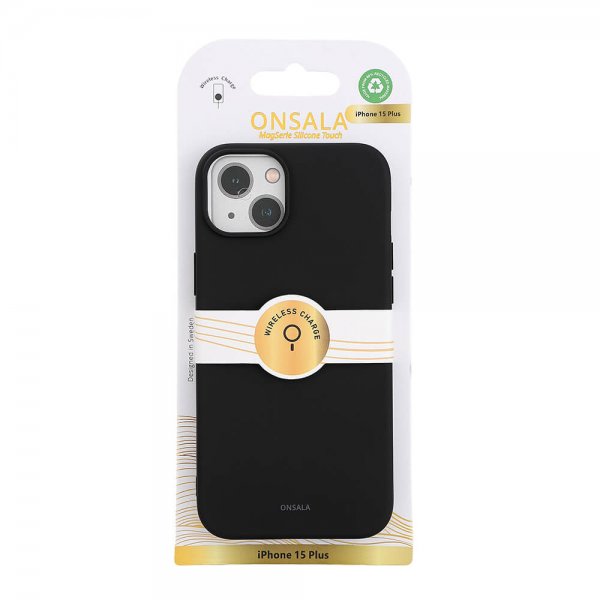 Onsala iPhone 15 Plus Deksel Silicone Touch MagSeries Svart