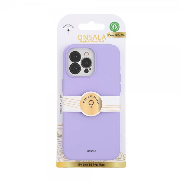 Onsala iPhone 15 Pro Max Deksel Silicone Touch MagSeries Lilla