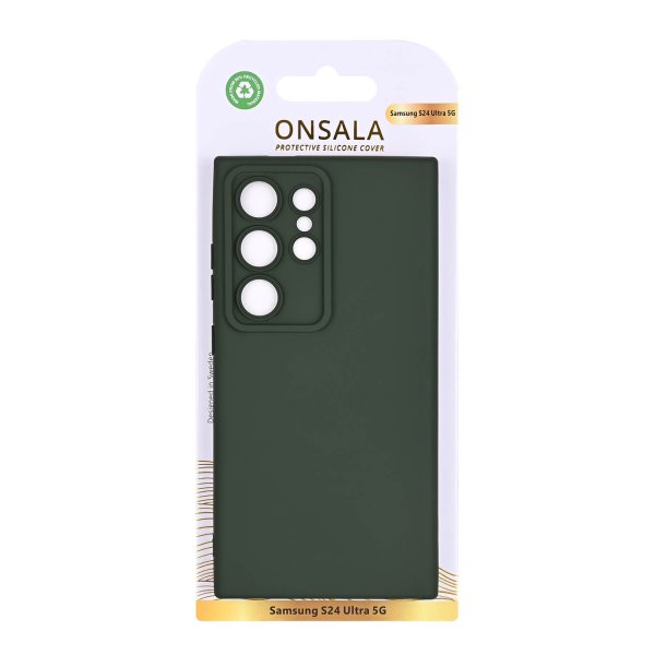 Onsala Samsung Galaxy S24 Ultra Deksel Silicone Touch Olive Green