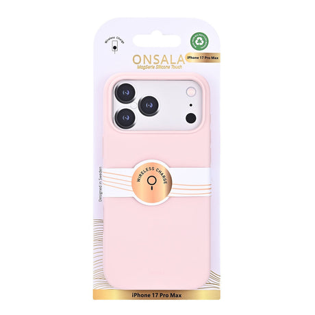 Onsala iPhone 17 Pro Max/iPhone 18 Pro Max Deksel Silikonfølelse Chalk Pink