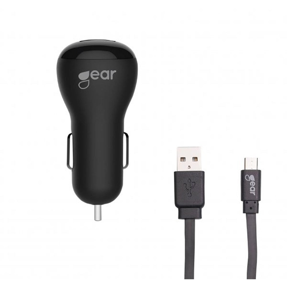 Gear Billader 1xUSB 1A Micro-USB kabel 1m Svart