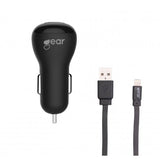 Gear Biladekk 2xUSB 2.4A Lightningskabel 1m MFI Svart