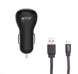 Gear Billader 2xUSB 2.4A Micro-USB Kabel 1m Svart