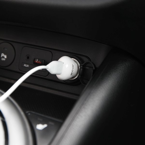 Gear Billaddare 1xUSB 1A Micro-USB Kabel 1m Hvit