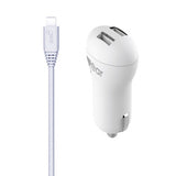 Gear Billaddare 2xUSB 2.4A Micro-USB Kabel 1m Hvit