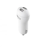 Gear Billaddare 2xUSB 2.4A Micro-USB Kabel 1m Hvit