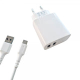 Gear Lader 2xUSB 3.4A Hvit USB-C Kabel 1m
