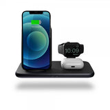 Zens 4 in 1 Stand+Watch Trådløs Charger Aluminium Svart