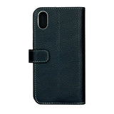 Onsala iPhone X/Xs Etui Ekte Skinn Blå