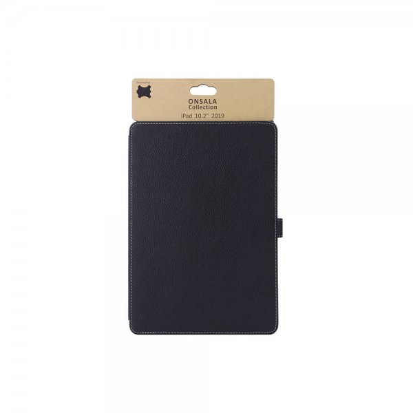 Onsala iPad 10.2 (gen 7/8/9) Etui Ekte Skinn Svart