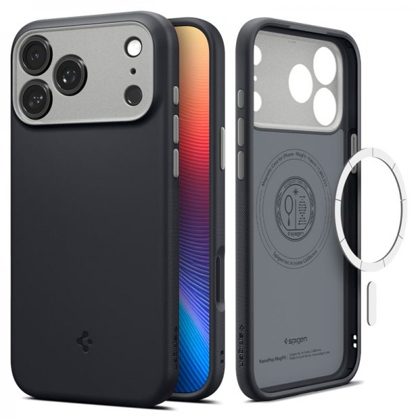 Spigen iPhone 17 Pro Max Deksel Nano Pop MagFit Black Sesame