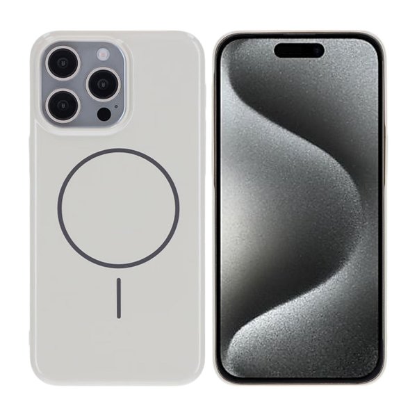 iPhone 15 Pro Max Deksel TPU MagSafe Glatt Hvit