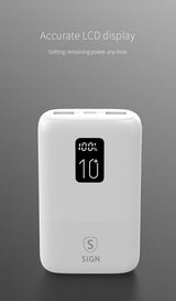 SiGN Mini Powerbank med Display 10 000mAh Hvit