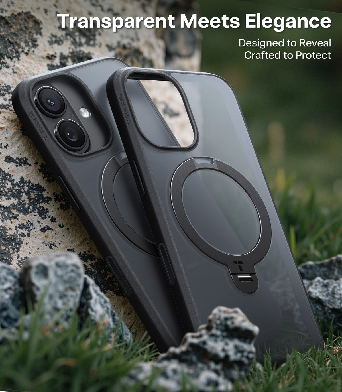 Torras iPhone 17 Deksel Ostand Q3 Spin Obsidian Black