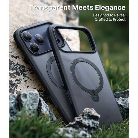 Torras iPhone 17 Pro Deksel Ostand Q3 Spin Obsidian Black