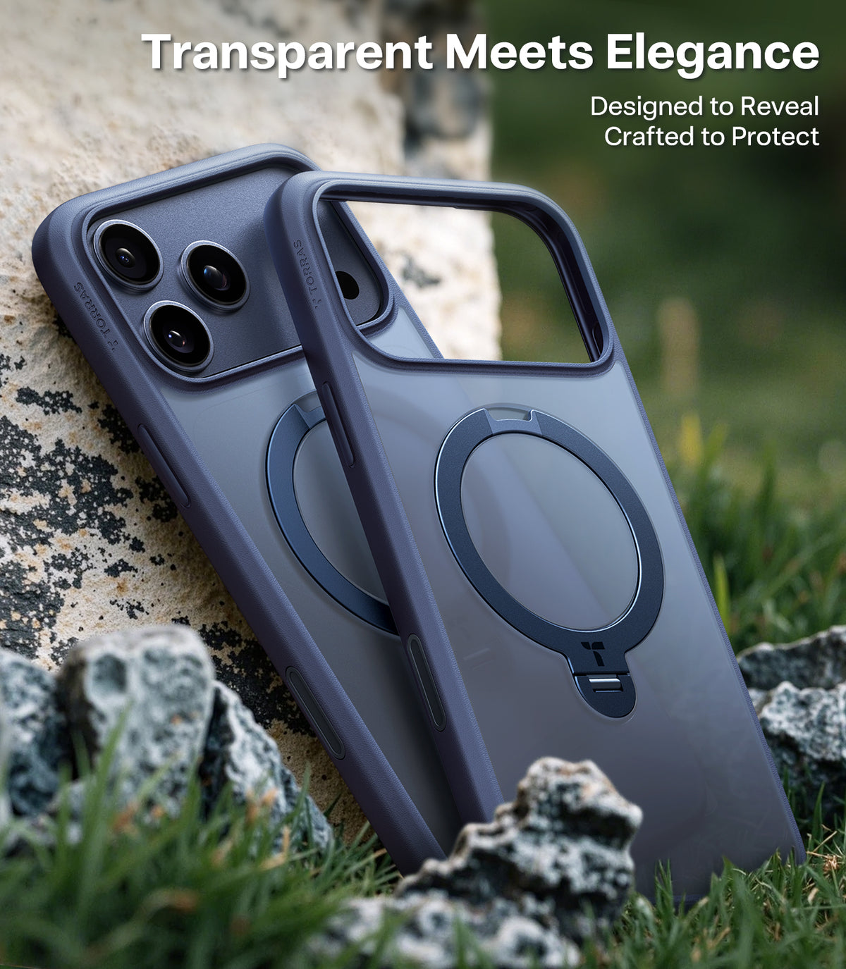 Torras iPhone 17 Pro Max Deksel Ostand Q3 Spin Deep Blue