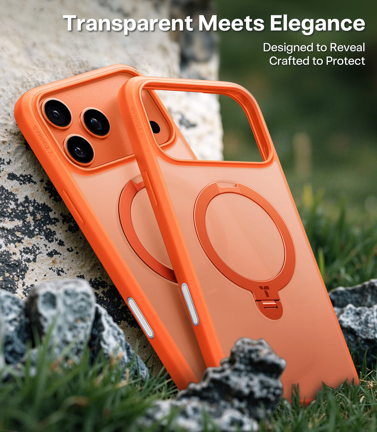 Torras iPhone 17 Pro Max Deksel Ostand Q3 Spin Energy Oransje