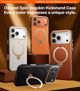 Torras iPhone 17 Pro Max Deksel Ostand Q3 Vegskin Obsidian Black