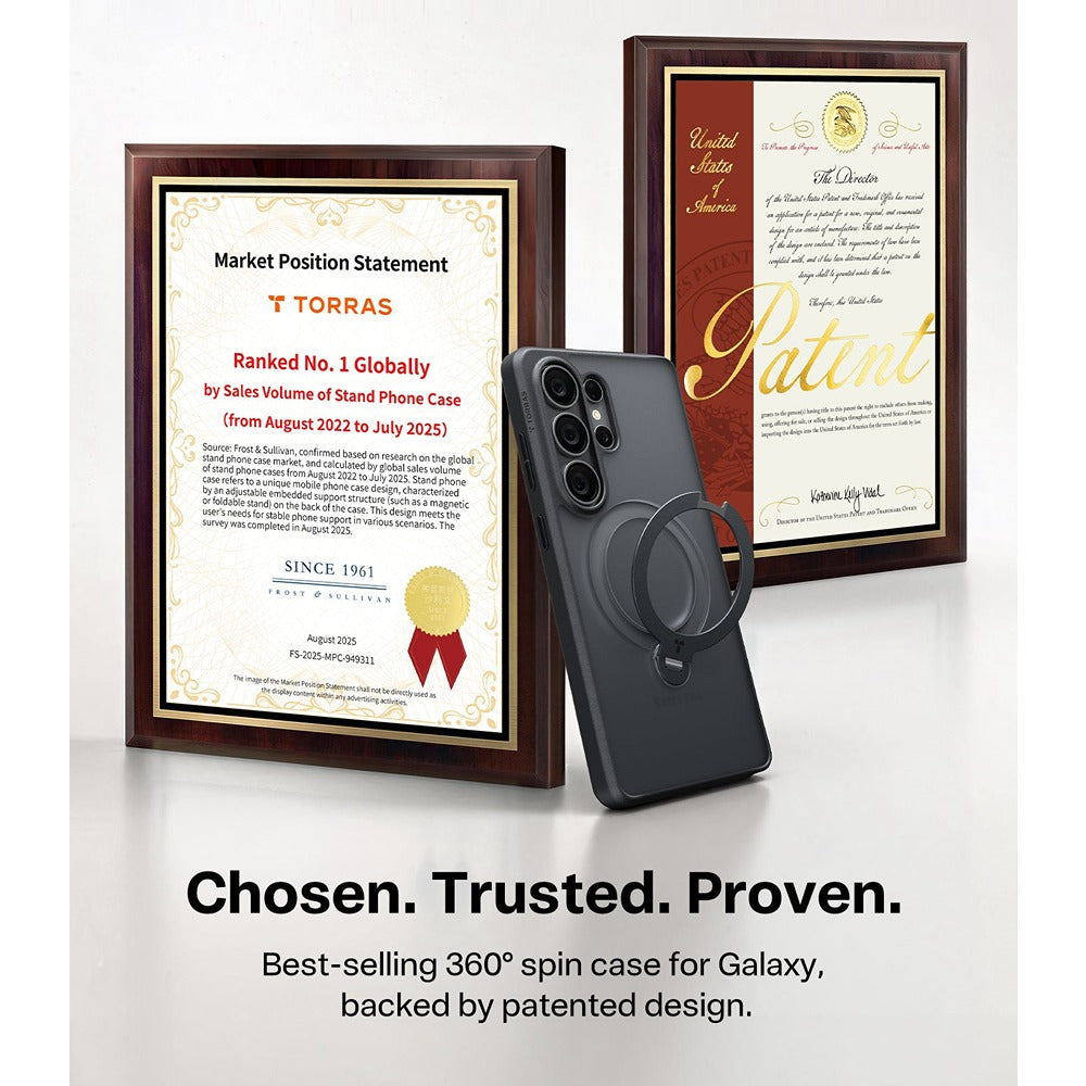 Torras Samsung Galaxy S26 Ultra Deksel Ostand Q3 Spin Obsidian Black