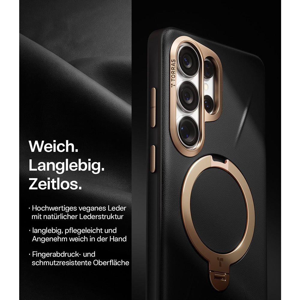 Torras Samsung Galaxy S26 Ultra Deksel Ostand Q3 Vegskin Obsidian Black