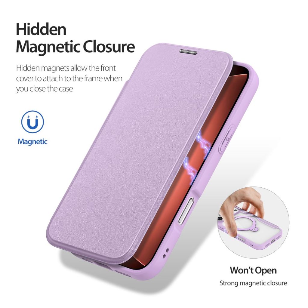 Dux Ducis iPhone 17 Pro Max/18 Pro Max Etui Skin X Pro Series Kickstand MagSafe Lilla