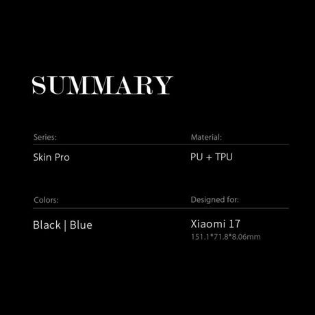 Dux Ducis Xiaomi 17 Etui Skin Pro Series Svart