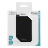 Deltaco Adhesive Card Holder RFID Black