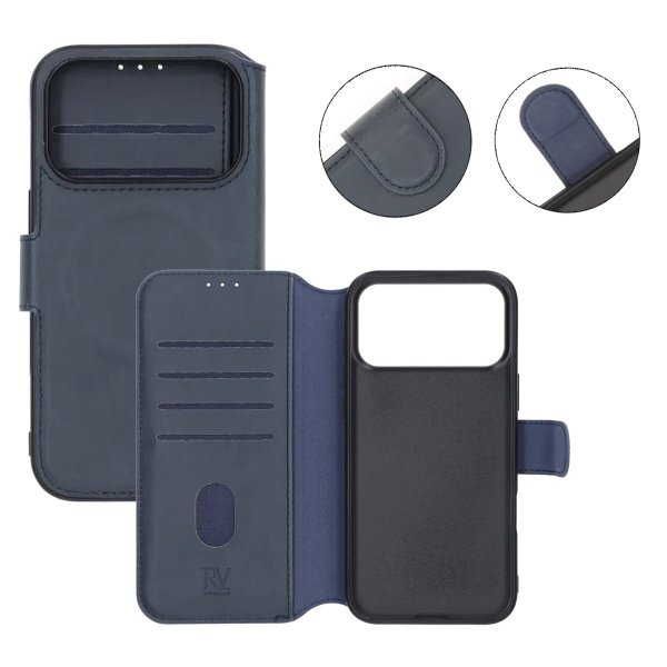 Rvelon iPhone 17 Pro Max Etui 4 Kortlomme MagSafe Blå