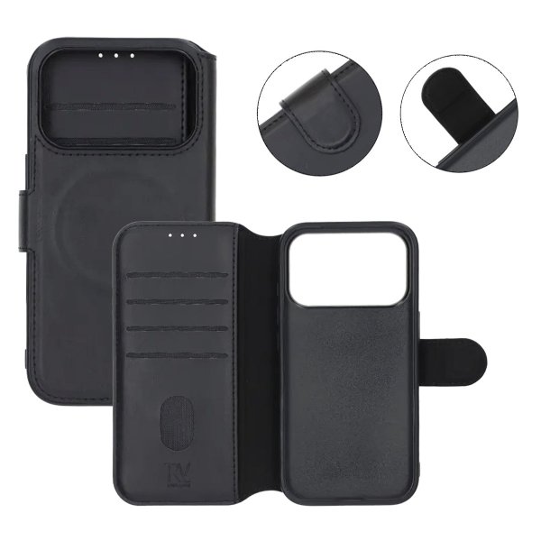 Rvelon iPhone 17 Pro Max Etui 4 Kortlomme MagSafe Svart
