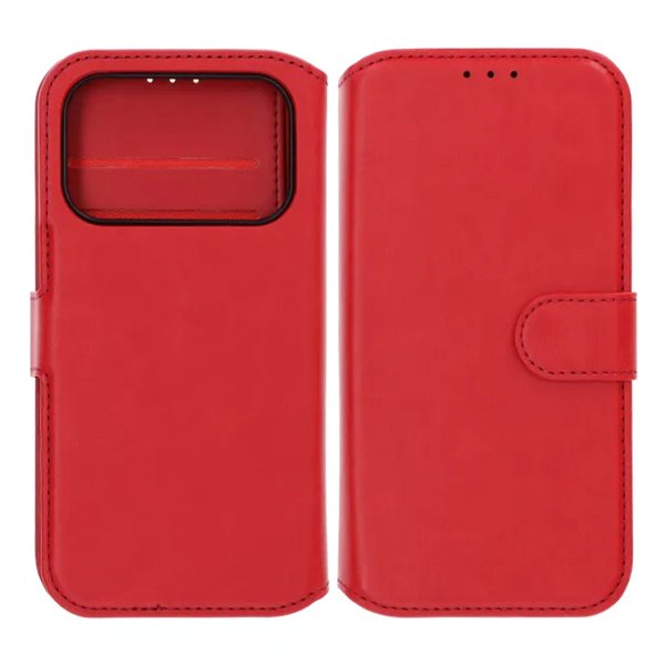Rvelon iPhone 17 Pro Etui 4 Kortlomme Avtakbart deksel Rød