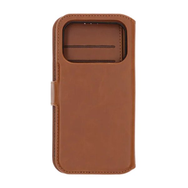 Rvelon iPhone 17 Pro Max Etui 4 Kortlomme Avtakbart deksel Brun