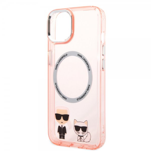 Karl Lagerfeld iPhone 14 Plus Deksel Karl & Choupette MagSafe Rosa