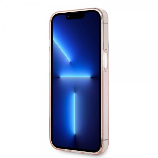 Karl Lagerfeld iPhone 14 Pro Deksel Monogram Vertical Stripe Rosa