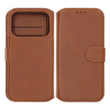 Rvelon iPhone 17 Pro Etui 4 Kortlomme Avtakbart deksel Brun