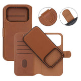 Rvelon iPhone 17 Pro Max Etui 4 Kortlomme Avtakbart deksel Brun