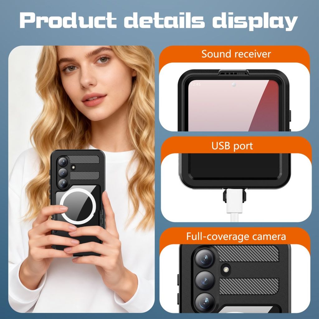 Redpepper Samsung Galaxy S26 Deksel Vanntett IP68 MagSafe Svart